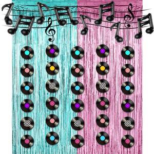 lot 2458 image: VioraWhite 18 Pcs 50s Sock Hop Party Decorations Record Garlands Fringe