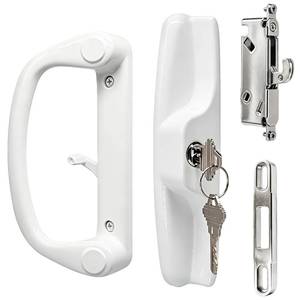 lot 2487 image: Sliding Patio Door Handleset With Lock and Keys 3-1516 Hole Spacing