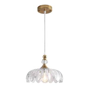 lot 5593 image: MKonpeny Vintage Glass Pendant Light Flower Shade 10.23 in