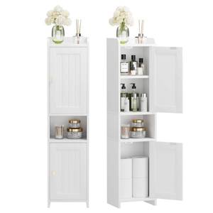 lot 5598 image: GLANZALANT Bathroom Storage Cabinet 2 Doors 7.3 x 9.8 x 40.4 Inches White