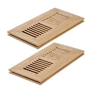 lot 5610 image: Razo Floor Register 4x10 Inch White Oak Flush Mount 2 Pack