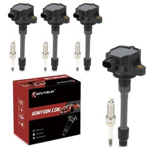 lot 5622 image: KacuYelin Ignition Coil & Iridium Spark Plug Set of 4 UF781 Honda Civic CR-V