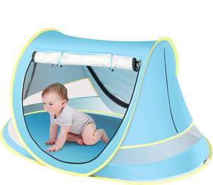 lot 5623 image: Wilhiker Pop Up Baby Beach Tent Toddler Sun Shade UPF 50 Blue