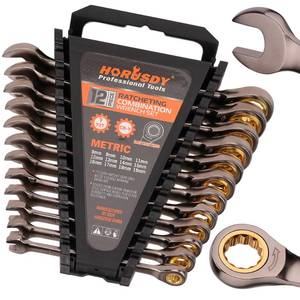 lot 5625 image: HORUSDY 12-Piece Metric Ratcheting Combination Wrench Set 8-19mm 72-Tooth