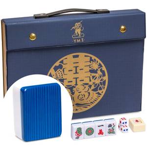 lot 5647 image: Yellow Mountain Imports Bleau Royal Chinese Mahjong Set 146 Tiles Blue Case  Retail $120.99