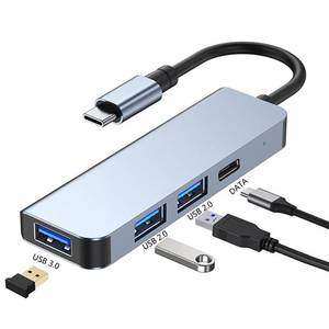 lot 6043 image: JIUHCORY USB-C Hub 4-in-1 Multiport Adapter with 100W PD and 3 USB-A Ports