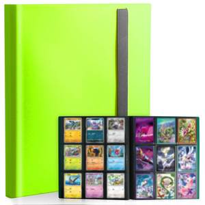 lot 6068 image: SRISE Trading Card Binder 9-Pocket 360 Card Capacity Apple Green
