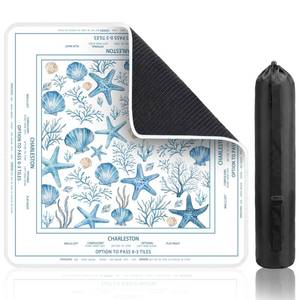 lot 6070 image: Ronviiz Starfish Scallop Ocean Theme Mahjong Mat 31.5 x 31.5