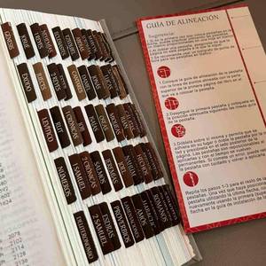lot 6074 image: Thinkor Spanish Laminated Bible Index Tabs 80 Count Large Print Earthy Brown