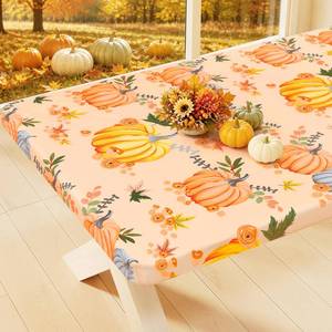 lot 6106 image: Smiry Fitted Vinyl Tablecloth 6 FT Flannel Backed Table Cover