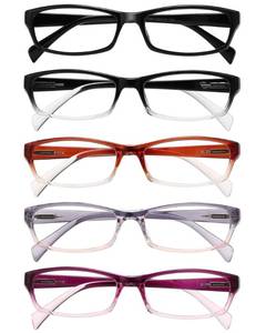 lot 6107 image: Gaoye Reading Glasses for Women 2.75 Diopter 5 Pack Spring Hinge Blue Light