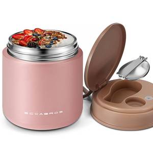 lot 6115 image: Eedabros Kids Thermo Food Jar 15.2 oz Pink with Folding Spoon