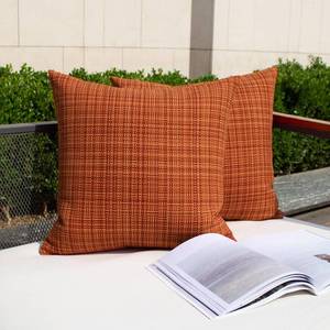lot 6116 image: Kevin Textile Waterproof Outdoor Pillow Covers 16x16 Inch 2 Pack Burnt Orange