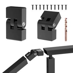lot 6123 image: RailinGo Black Handrail Vertical Pivot Connectors Stair Cable Railing 2 Pack