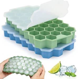 lot 6139 image: Zonopy Silicone Ice Cube Trays 2 Pack 37 Grid with Lid