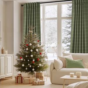 lot 7555 image: NICETOWN 100% Blackout Curtains Olive Green Buffalo Plaid 52x84