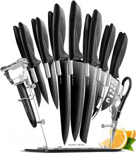 lot 7556 image: Home Hero 16-Piece Stainless Steel Kitchen Knife Block Set