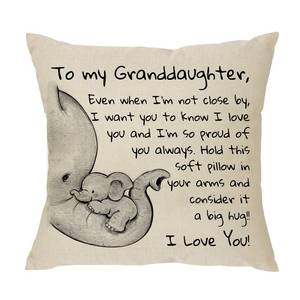 lot 8005 image: XUNLIZXY Granddaughter Gift Linen Throw Pillow Cover 18x18 Inch