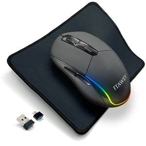 lot 8016 image: ITAWEY Tri-Mode Bluetooth LED Wireless Mouse and Mouse Pad Combo