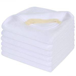 lot 8018 image: SINLAND Microfiber Facial Washcloths 12 x 12 Inch White 6 Pack