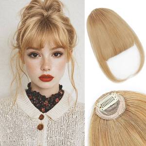 lot 8072 image: Angels Beauty Clip in Bangs 100% Real Human Hair Wispy Ash Blonde