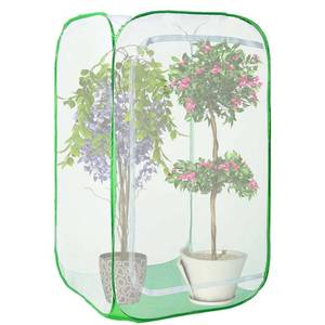 lot 8076 image: DredQcco Pop-Up Garden Mesh Plant Enclosure Cover 24x24x36 In