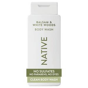 lot 8093 image: Native Body Wash for Women & Men, Balsam & White Woods, 18 fl oz
