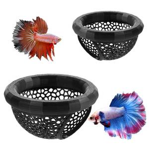 lot 8098 image: Bruislard Betta Hammock Hide with Feeding Ring, 3D Printed ABS Aquarium Decor