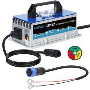 lot 9220 image: Lithium Battery Charger 36 Volt43.8V 18A for 36V (38.4V) LiFePO4 Battery 0V Wake Up 36V Lifepo4 Battery Charger, IP67 Waterproof, for Golf Cart, Forklift, Trolling Motor, Boat, Car, RV, Lawn Mower