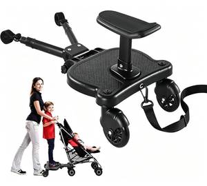 lot 9221 image: 2025 New-Universal Stroller Board with Detachable Seat, 2in1 Sit and Stand Stroller Glider Board for Most Strollers, Holds Children Up to 55 LBs Stroller Connectors Standing Board