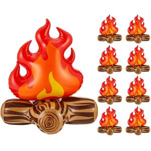 lot 9227 image: Sumind 12 Pieces Inflatable Campfire Fake Bonfire Party Decoration Set