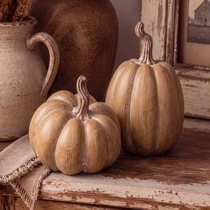 lot 9229 image: RattanView Fall Terracotta Faux Pumpkin Home Table Decorations