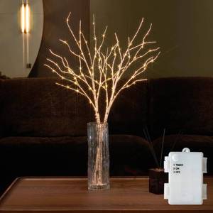 lot 9230 image: Fudios Birch Branch Lights with Timer for vase 100 LED Lighted Willow Twig 32IN Tall Battery Operated Home Party Indoor Outdoor use