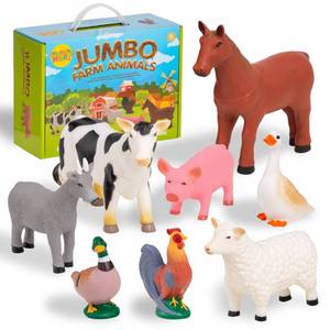 lot 9239 image: Learning Minds Set of 8 Jumbo Farm Animal Figures