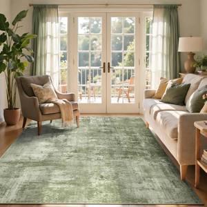 lot 9241 image: Cuzwlovita 4x6 Ft Abstract Washable Area Rugs for Living Room Green