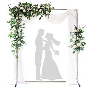 lot 9246 image: Wedding Arch Backdrop Stand,7x5 FT Metal Arch Backdrop Stand for Ceremony, Stainless Steel Square Backdrop Stand for Parties,Wedding,Birthday,Anniversary,Baby Shower,Garden Decorations