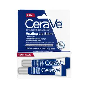 lot 10263 image: CeraVe Healing Lip Balm, Hydrating Hyaluronic Acid Lip Treatment, 0.7oz