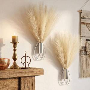 lot 10276 image: Otoolling 2 Pcs Hanging Plant Wall Decor, 12Inch Tall, Silver, Beige