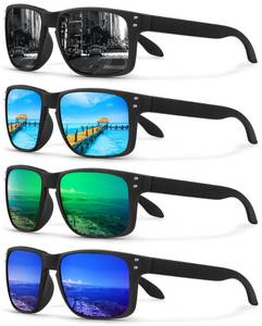 lot 13259 image: KUGUAOK Polarized Square Sunglasses Matte Finish UV Protection