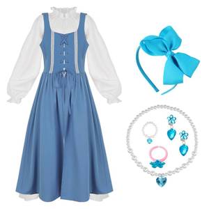 lot 13276 image: ZhouBoat Girls Renaissance Dress Two Piece Princess Costume Blue 10 Years