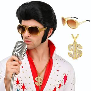 lot 13293 image: PUREHAIR Mens 50s Rock Style Slicked-Back Black Costume Wig