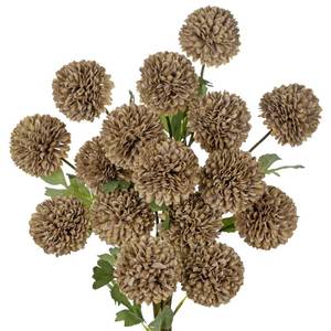 lot 13303 image: DILATATA Artificial Pom Pom Chrysanthemum Stem 23 Inch Silk Faux Flowers