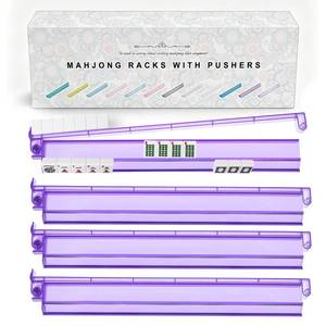 lot 13313 image: Niflirt Mahjong Racks with Pushers 4-Pack Clear Acrylic Non-Slip