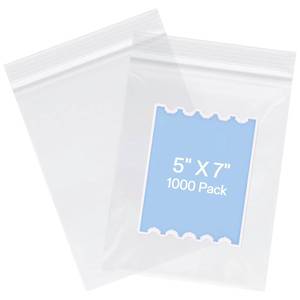 lot 13319 image: Joybest Clear Plastic Reclosable Zipper Poly Bags 5 x 7 Inch 1000 Pcs