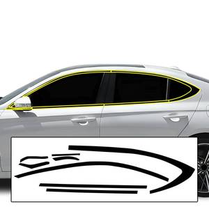 lot 13332 image: BOGAR TECH DESIGNS Side Window Chrome Delete Vinyl Gloss Black Genesis G70