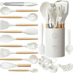 lot 13338 image: AVGPD Silicone Kitchen Utensil Set 34-Piece Food-Grade BPA-Free