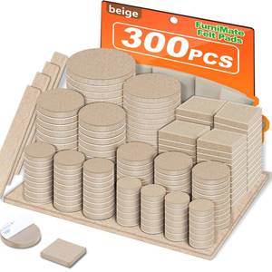 lot 14053 image: FURNIMATE Felt Furniture Pads 300 Pieces Beige Self-Adhesive