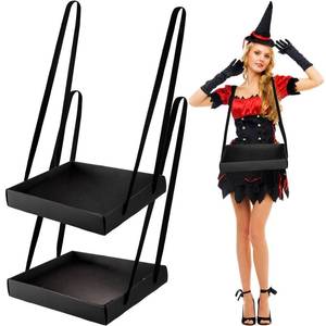 lot 14076 image: Junkin Halloween Wearable Snack Tray 2 Pcs with Straps Black