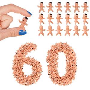 lot 14083 image: ZZYFGH 60 Pcs Plastic Mini Babies 1 Inch Baby Shower Game King Cake Party