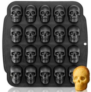 lot 14085 image: HKNMTT Skull Silicone Baking Mold 6 Cavity Halloween Food Grade Nonstick